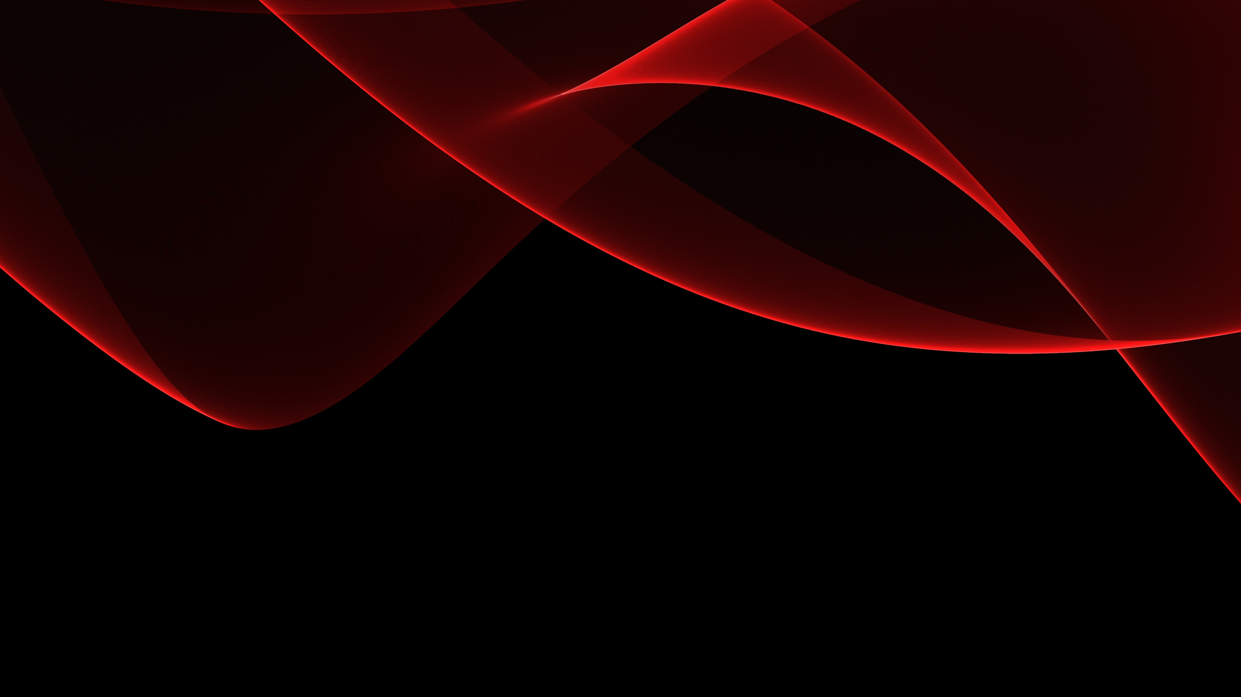 Red abstract wave design on a black background